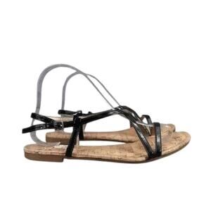 Sam Edelman Circus Shoes Womens 7.5 Sandals Fashion Slingback Black Flat Henley